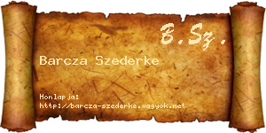 Barcza Szederke névjegykártya